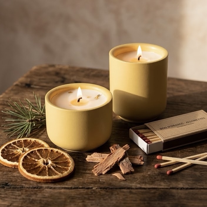 Bougie naturelle bois d'orange