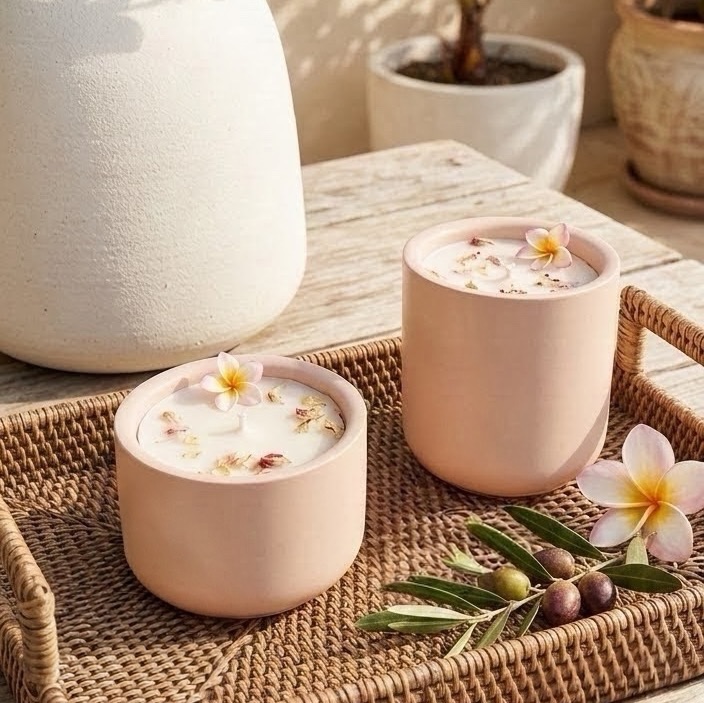 Bougie naturelle frangipanier